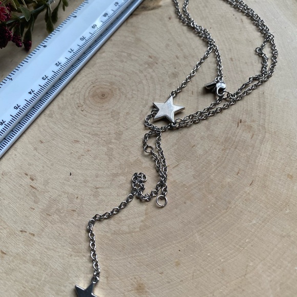 VTG- Roman- Y Lariat with Sparkling Stars on silver colored dainty chain - Picture 9 of 10